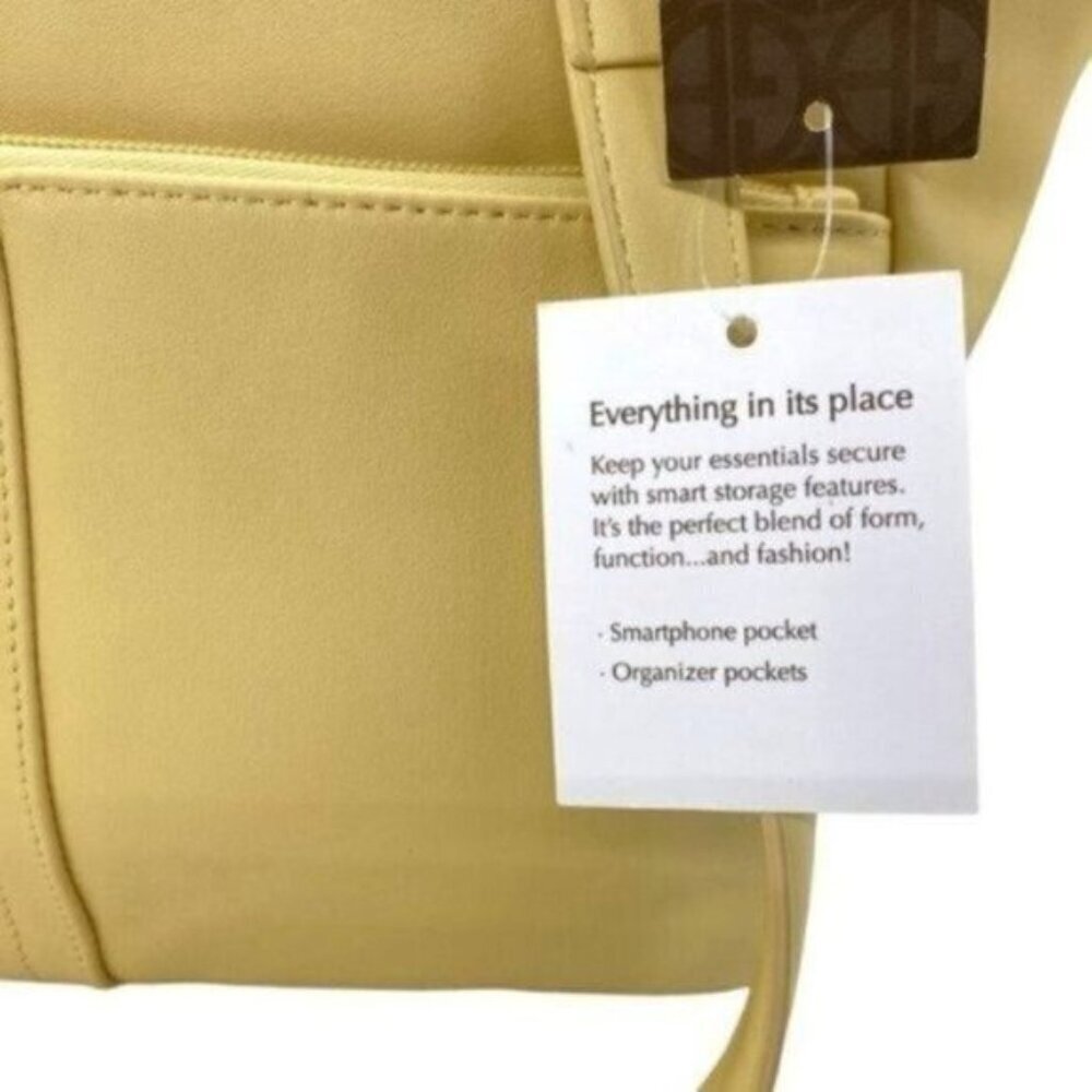 Giani Bernini Nappa Classic Leather Butter Yellow Womens Shoulder Bag - Picture 4 of 13